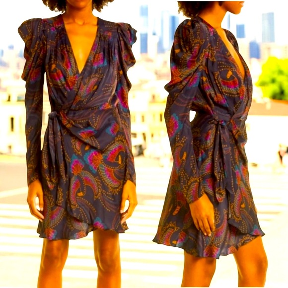 FARM RIO Sequin Toucans Wrap Dress Mini Dress - Picture 2 of 15